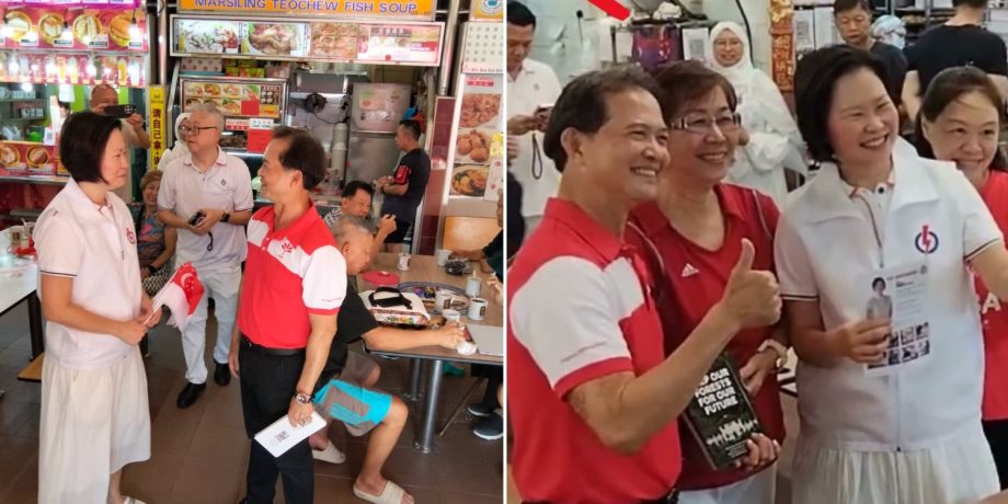 PSP and PAP cross paths at hawker centre in Marymount during Gillman & Maju Forests outreach