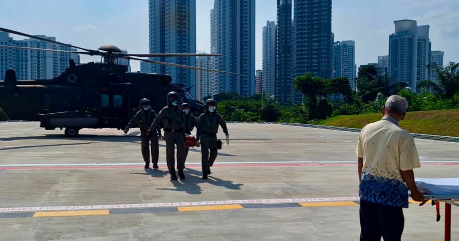 RSAF activates Rescue 10 helicopter on National Day to evacuate crew member at sea , Singapore News