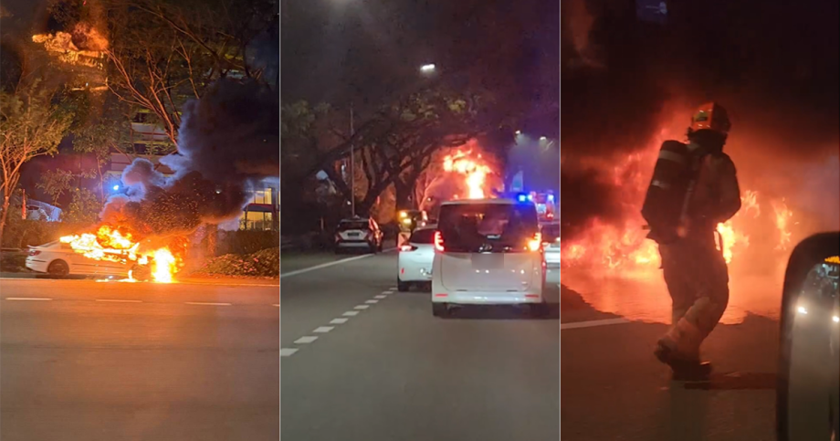 Car catches fire on TPE, second such incident in 2 weeks, Singapore News Car catches fire on TPE, second such incident in 2 weeks, Singapore News