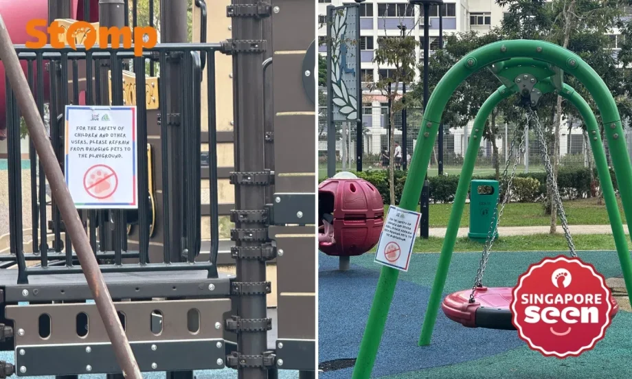 Posters seen at Choa Chu Kang playground after dog incident Posters seen at Choa Chu Kang playground after dog incident