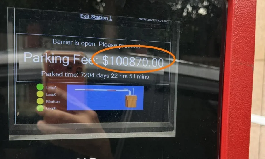 Driver charged 0k for 5 min parking
