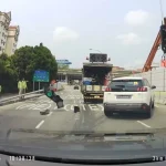 Lorry driver trapped after accident in Loyang Avenue