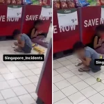 Children eating snacks on supermarket floor sparks debate