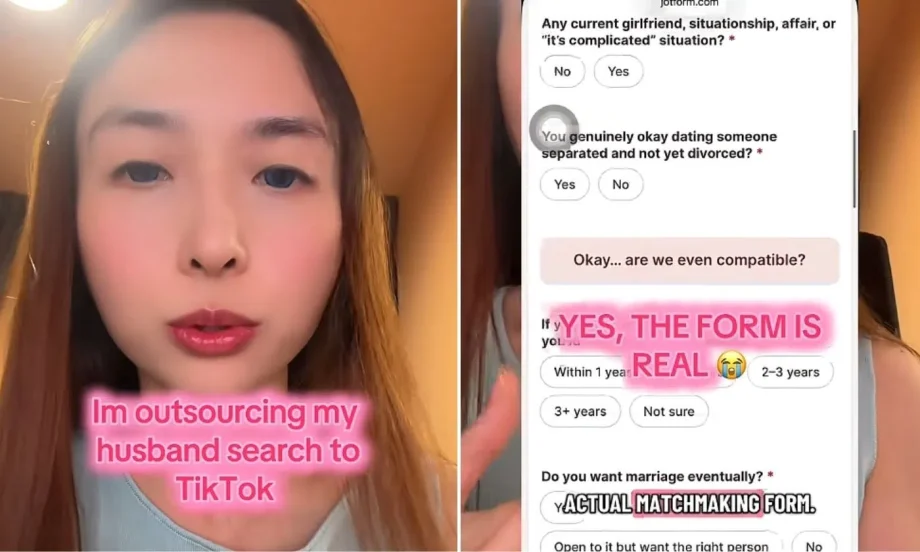 Woman uses matchmaking form on TikTok after dating apps fail