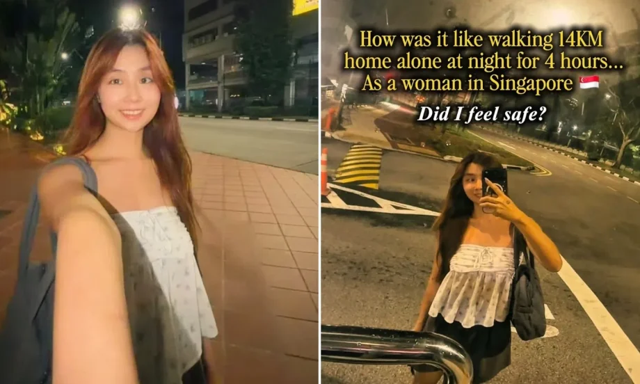 Woman walks 14km alone at night Woman walks 14km alone at night