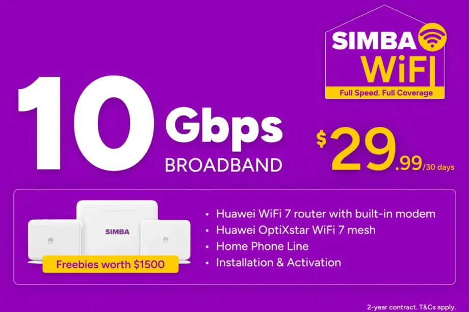 SIMBA’s 10Gbps broadband uses equipment from Huawei SIMBA’s 10Gbps broadband uses equipment from Huawei