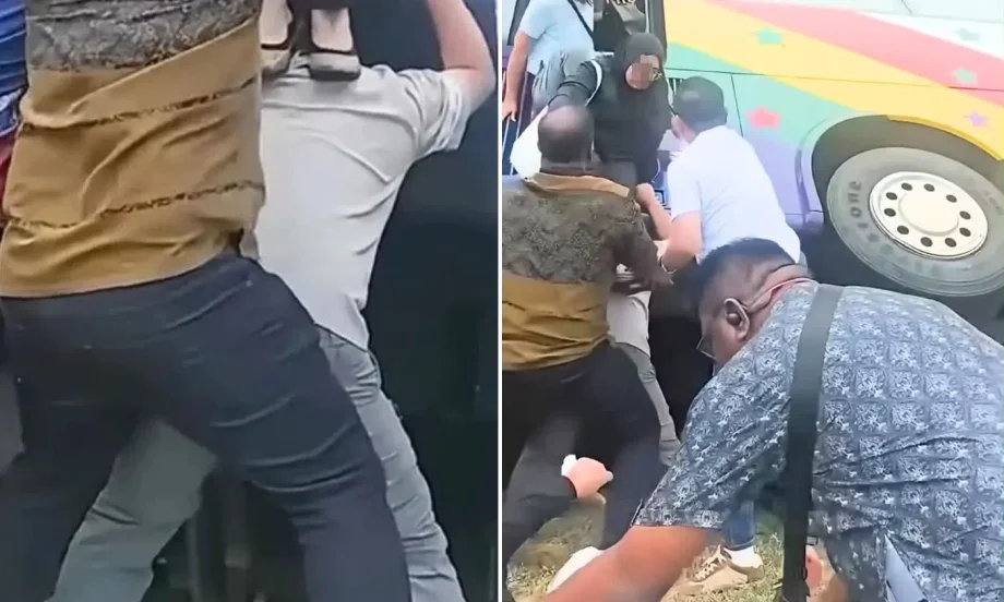 Bus accident in Johor: Man acts as human ladder