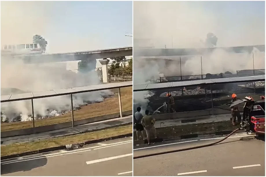 Fire breaks out in Bukit Panjang open grass patch, no injuries reported