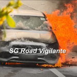 Mercedes car catches fire at Sime Underpass, Singapore News