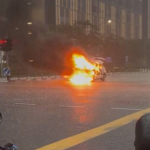 Car burns down under rain in Tampines , Singapore News