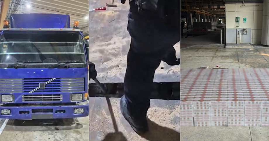ICA officers pry open modified floorboard in Malaysian lorry, find 2,200 cartons of duty-unpaid cigarettes, Singapore News ICA officers pry open modified floorboard in Malaysian lorry, find 2,200 cartons of duty-unpaid cigarettes, Singapore News