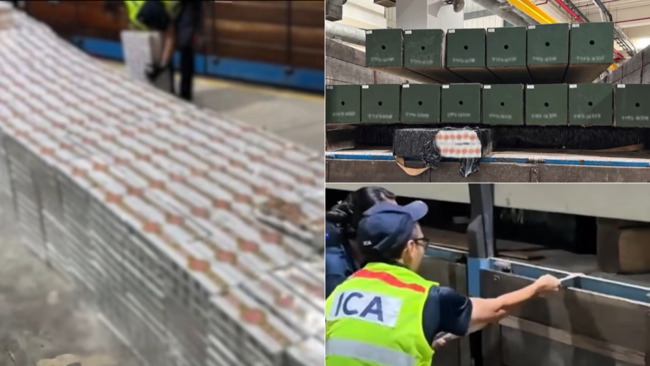 ICA officers seize 4,500 cartons of duty-unpaid cigarettes hidden beneath concrete piles in lorry; Malaysian driver arrested, Singapore News