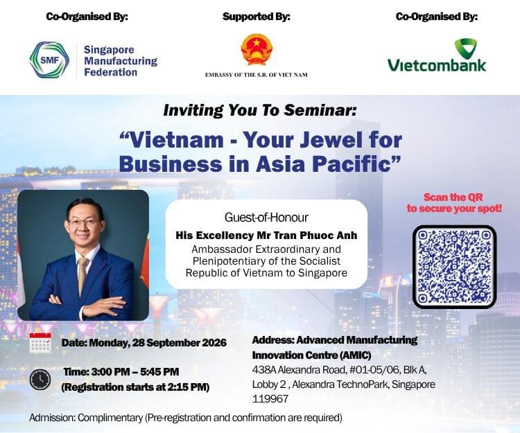 SMF and Vietcombank to Host Vietnam Business Seminar in Singapore on 28 September
