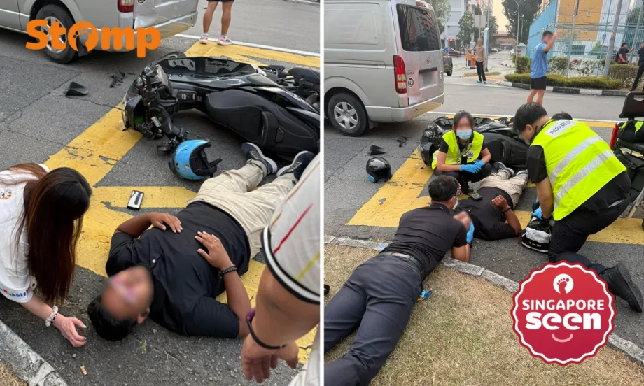 Motorcyclist injured after accident with van in Yishun