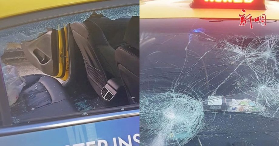 Drunk man smashes windows, windscreen of taxi before falling asleep along Kallang Road, Singapore News Drunk man smashes windows, windscreen of taxi before falling asleep along Kallang Road, Singapore News