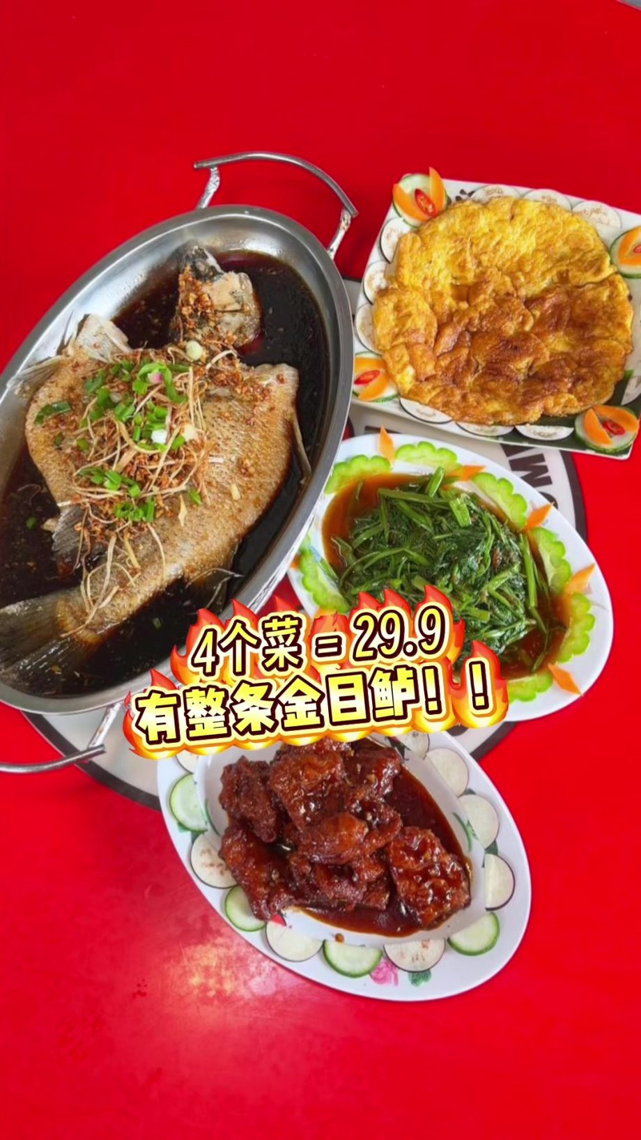 @baojiesg 一整条鱼+排骨+煎蛋+青菜，只要29.9，藏在后港居民区！ #新加坡美食 #singapore #hougangfood #sgzichar…