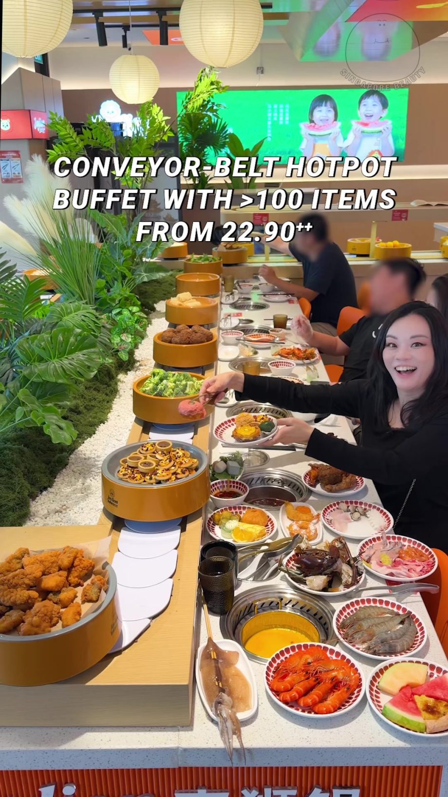@singaporebeauty Conveyor-belt hotpot buffet with over 100 items from 22.90++ Jo…