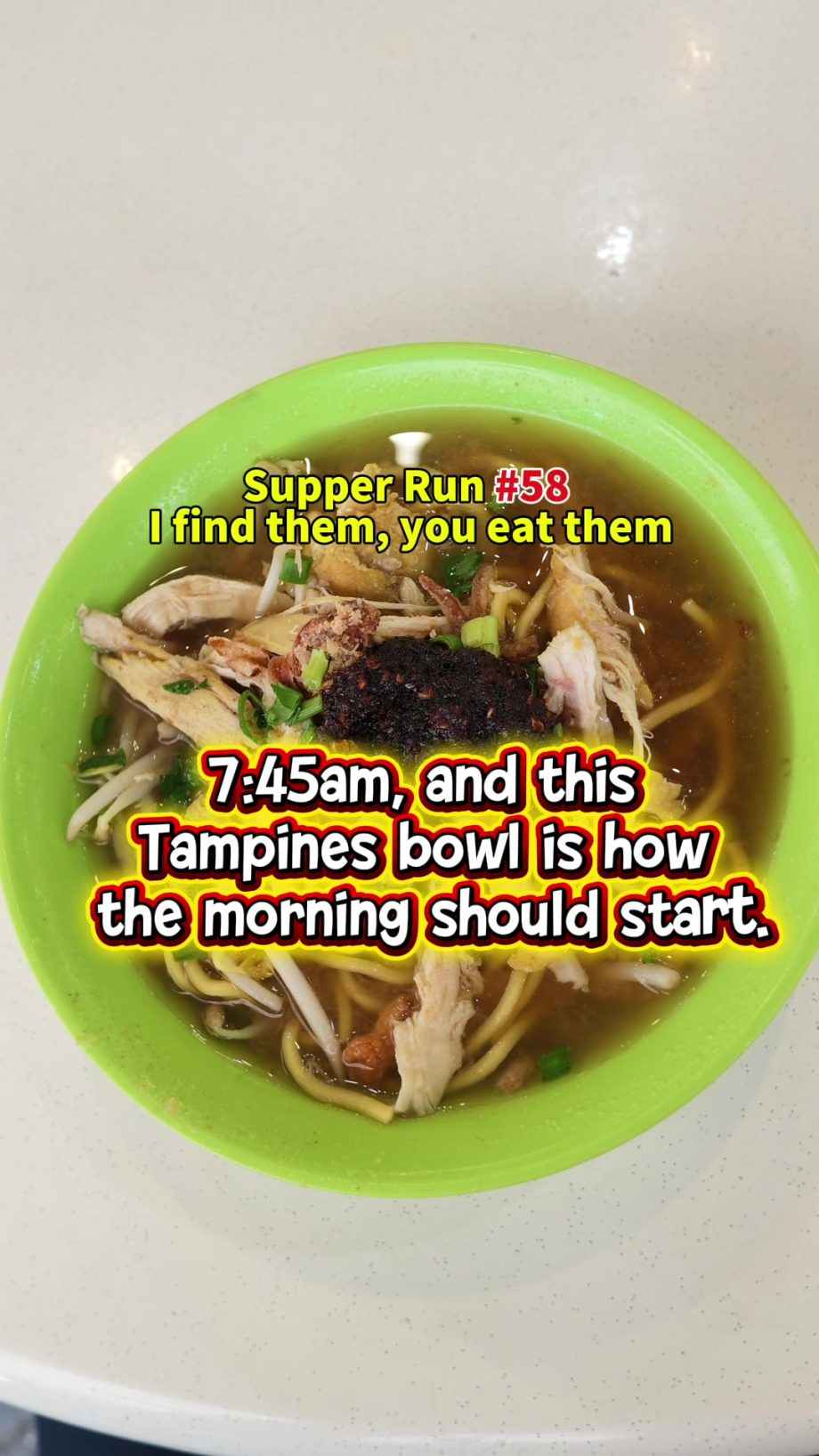 @idrivetoeat 7:45am in Tampines and this is the bowl that gets the morning going…