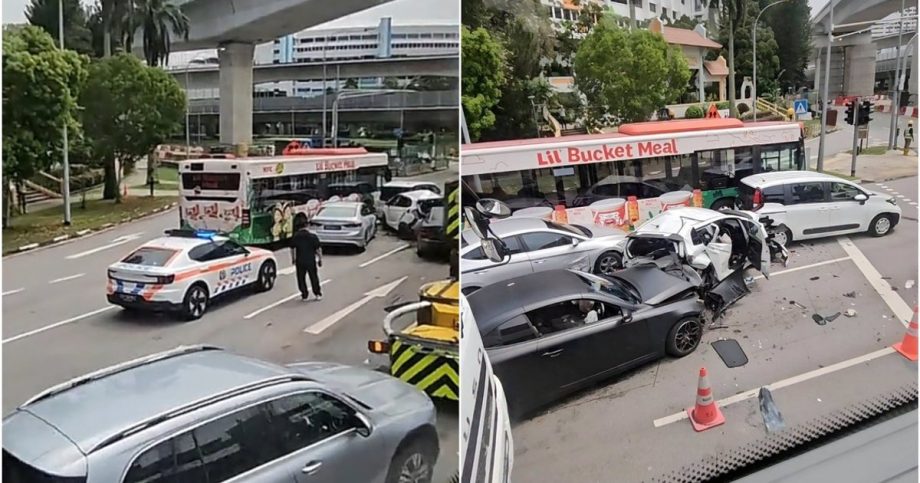 3 taken to hospital after 7-vehicle Jurong East crash 3 taken to hospital after 7-vehicle Jurong East crash