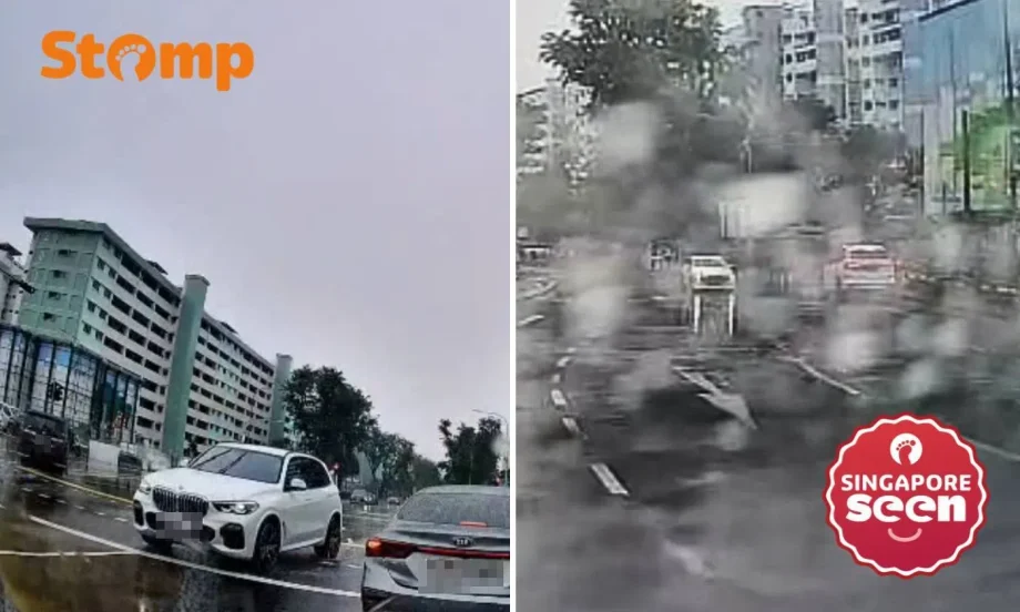 BMW drives against traffic in Ang Mo Kio BMW drives against traffic in Ang Mo Kio