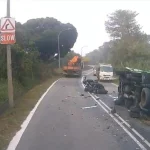 Motorcyclist hospitalised after Lim Chu Kang crash with lorries