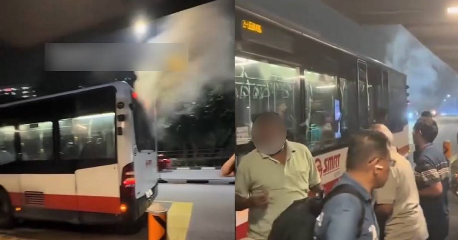 Bus emits smoke in Punggol, forcing passengers to alight, Singapore News Bus emits smoke in Punggol, forcing passengers to alight, Singapore News