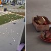 Pig head among mess at Bedok void deck after funeral wake