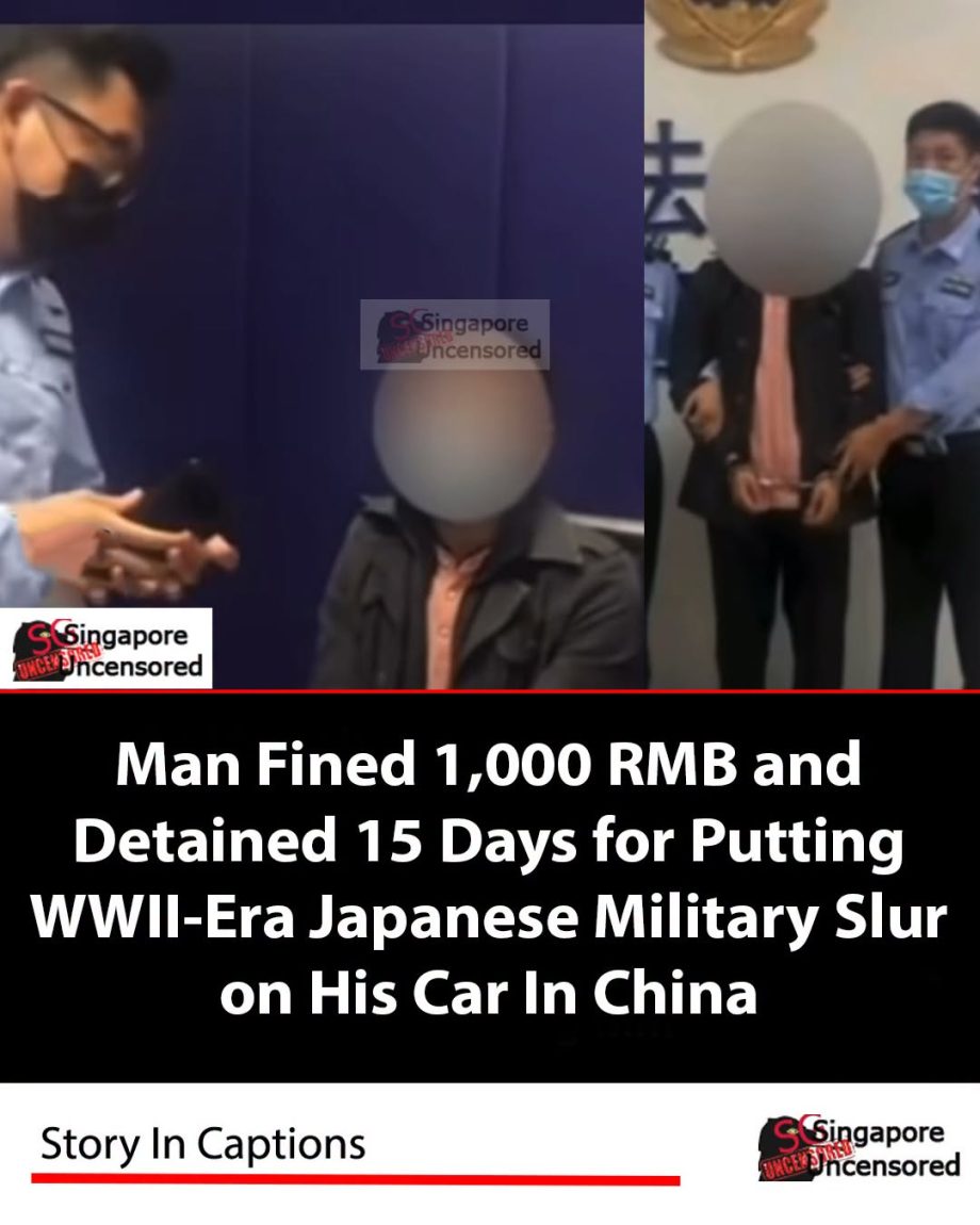 CAR OWNER FINED 1,000 RMB & DETAINED 15 DAYS OVER “MADE IN SHINA” VEHICLE DECAL…