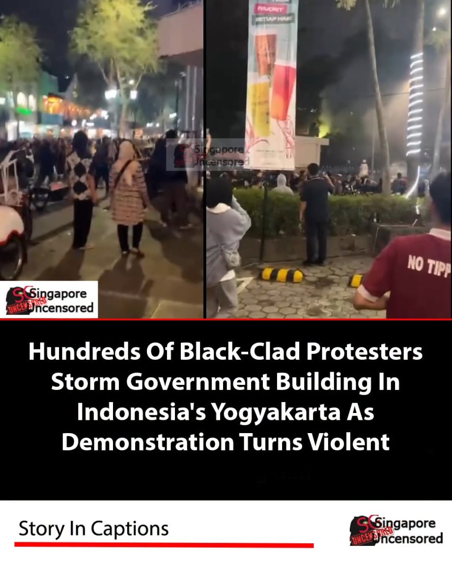 Protest turns into riot in Yogyakarta, Indonesia, as hundreds of black-clad dem… Protest turns into riot in Yogyakarta, Indonesia, as hundreds of black-clad dem…