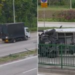 Bartley Road van divider crash: driver assisting police