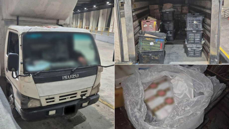 ICA officers unwrap ‘assorted vegetables’ in Malaysia lorry at Woodlands Checkpoint, find 800 cartons of contraband cigarettes, Singapore News ICA officers unwrap ‘assorted vegetables’ in Malaysia lorry at Woodlands Checkpoint, find 800 cartons of contraband cigarettes, Singapore News