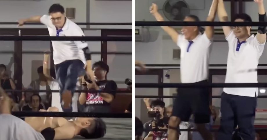 Singapore junior minister turns pro wrestler for a day Singapore junior minister turns pro wrestler for a day