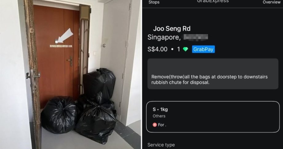 GrabFood rider upset over customer rubbish job GrabFood rider upset over customer rubbish job