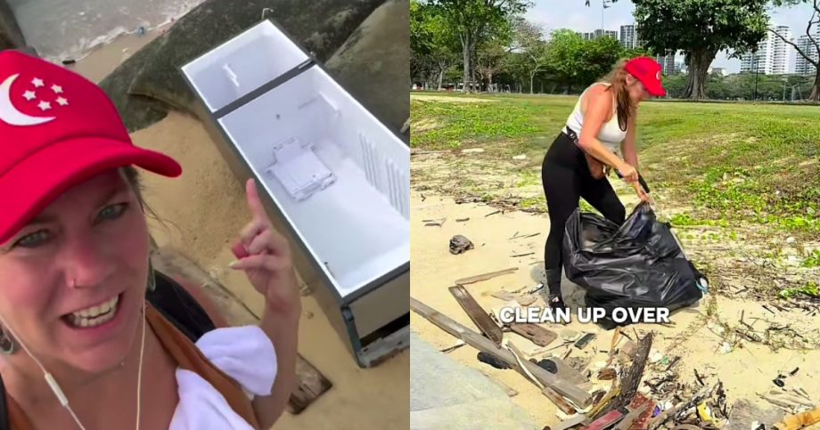 American traveller documents East Coast Park beach clean-ups, earns praise online, Singapore News American traveller documents East Coast Park beach clean-ups, earns praise online, Singapore News