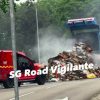 Recycling truck catches fire on Bedok Reservoir Road; no injuries reported, Singapore News