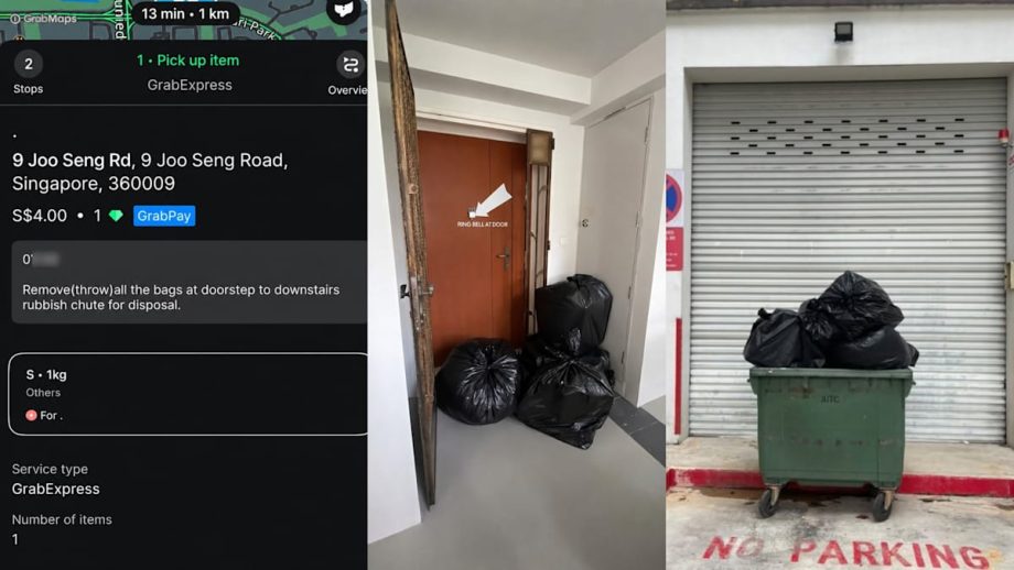 Grab Delivery Rider In S’pore Says He Got A S Job To Throw Out Customer’s Four Bags Of Rubbish Grab Delivery Rider In S’pore Says He Got A S Job To Throw Out Customer’s Four Bags Of Rubbish