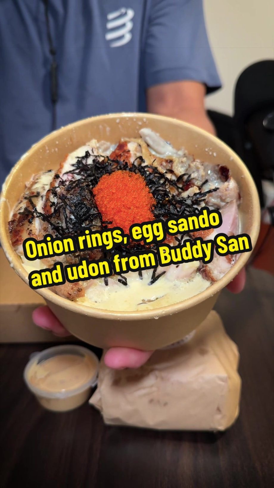 @woboeating Trying onion rings, tamago sando and miso/mushroom udon from @Buddy-…